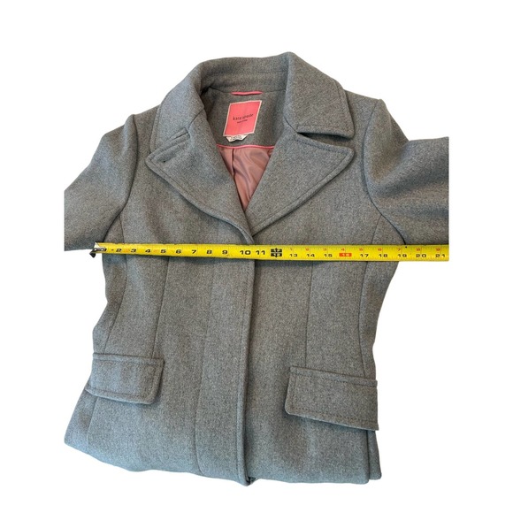 Kate Spade Wool Blend Gray Stylish Belted Coat SZ M - Picture 16 of 16